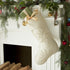Cream Tacked Snowflake Christmas Stocking in Wool - ARCADIA HOME